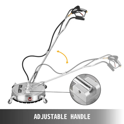 SucceBuy 18-24 Inch Flat Surface Cleaner W/ 3 Nozzle Stainless Steel 4000PSI Pressure Washer Rotating Flat Surface Cleaning - QUORE