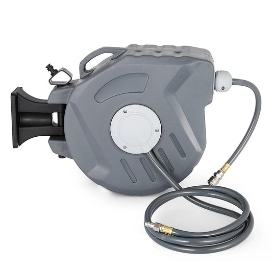 Vevor - Intrekbare Luchtslanghaspel - Waterslang - Wandmontage - 20M - Automatisch terugspoelen - 261.1 PSI - Grijs - QUORE