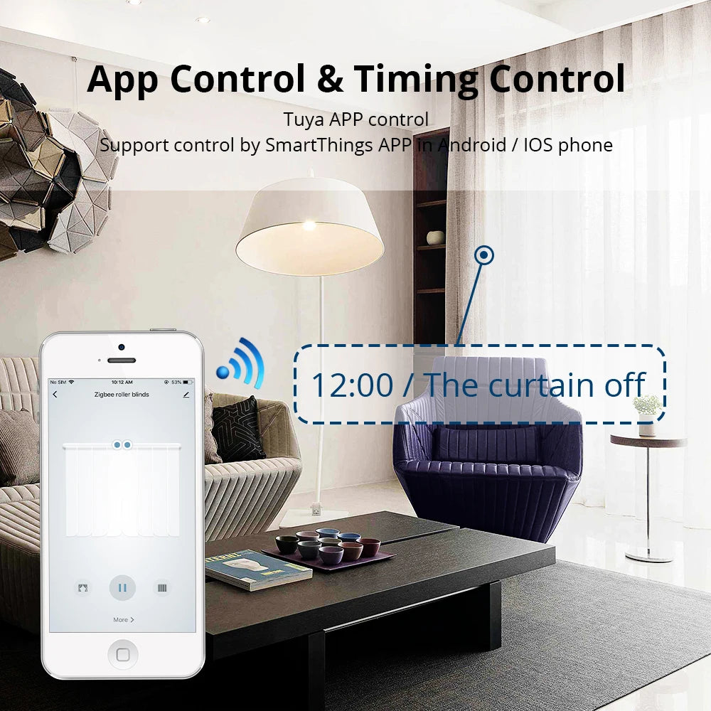 Zemismart Elektrische Gordijnrails - Slimme Gordijn - Smart Gordijn - Curtain met Wifi - 310cm - Incl. Afstandsbediening - compatibel met Google Home, Amazon Alexa & Siri - QUORE