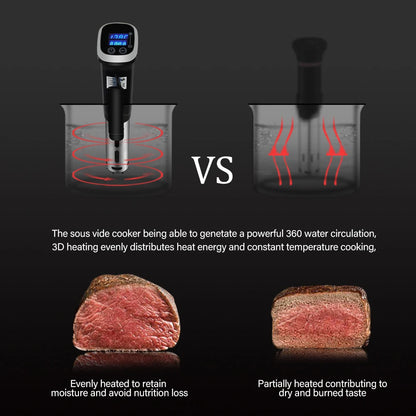 Sous Vide Kokers - 1200W 220V - Onderdompeling Circulatiepomp - Vacuüm Slowcooker -Met LED digitaal display - IPX7 - QUORE
