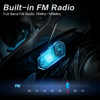 Motorfietsintercom - Helmintercom - MotorfietshelmHeadset - Bluetooth Helmintercom - Helm - Motorfietsaccessoires - 8 Riders - 2000M - Een volledige set - QUORE