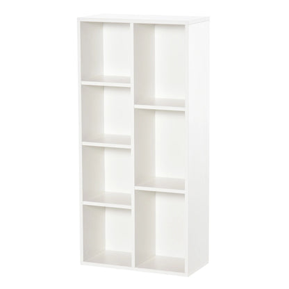 Boekenkasten - Boekenplank - Wandplank - Boekenplank - Opbergrek Organizer - 50x24x106 cm - 7 vakken - voor Slaapkamer en Kantoor - Chocolade - QUORE