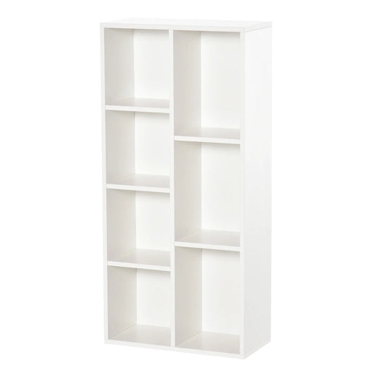 Boekenkasten - Boekenplank - Wandplank - Boekenplank - Opbergrek Organizer - 50x24x106 cm - 7 vakken - voor Slaapkamer en Kantoor - Chocolade - QUORE