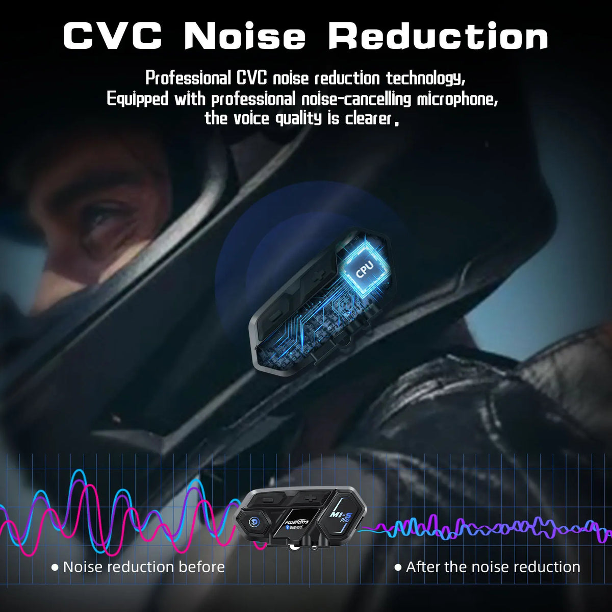 Motorfiets Intercom - Helm Intercom - MotorfietsHelmHeadset - Bluetooth Helm Intercom - Helm - Motorfiets Accessoires - 2PCs - 8 Riders - Draadloze Bluetooth Headset Intercomunicador Moto Interphone BT5.0 - QUORE