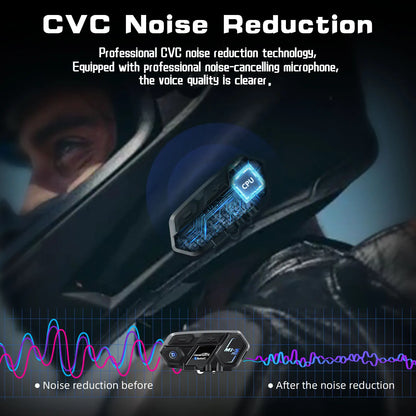 Motorfiets Intercom - Helm Intercom - MotorfietsHelmHeadset - Bluetooth Helm Intercom - Helm - Motorfiets Accessoires - 2PCs - 8 Riders - Draadloze Bluetooth Headset Intercomunicador Moto Interphone BT5.0 - QUORE