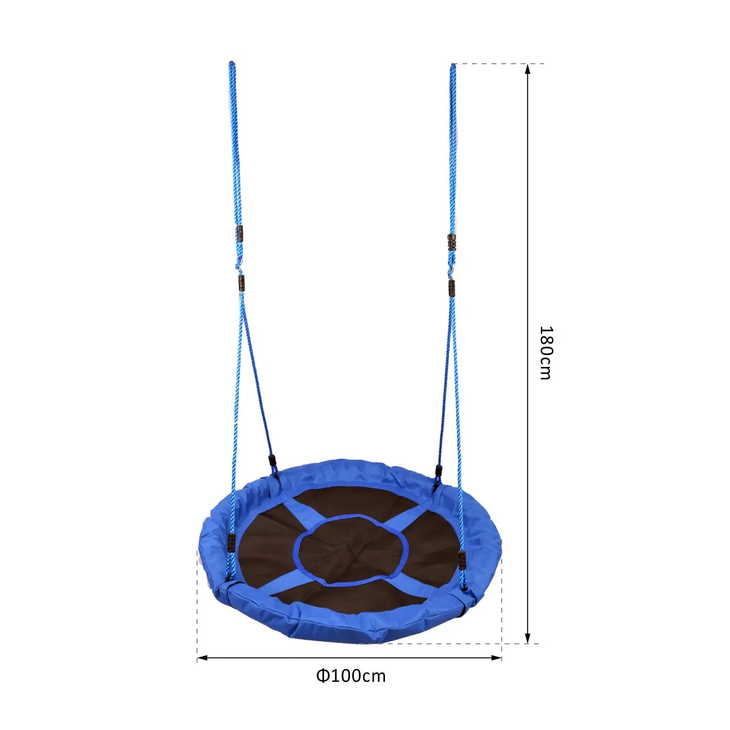 Nestschommel - voor Kinderen - Nestschommel Buitenspeelgoed - Ø 100 cm - Verstelbare Hoogte - 180 cm - Weerbestendig - Voor Tuin - Speelplaats - en Camping - Ruime Zitting - QUORE