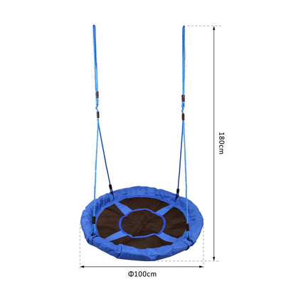 Nestschommel - voor Kinderen - Nestschommel Buitenspeelgoed - Ø 100 cm - Verstelbare Hoogte - 180 cm - Weerbestendig - Voor Tuin - Speelplaats - en Camping - Ruime Zitting - QUORE