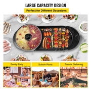Vevor 2-in-1 Elektrische BBQ Pan Grill en Hot Pot - Krachtig 1600W - Draagbaar en Rookvrij - Afneembare Anti-aanbaklaag - BBQ - Gourmet - Grill - Kookgerei - Koken - QUORE