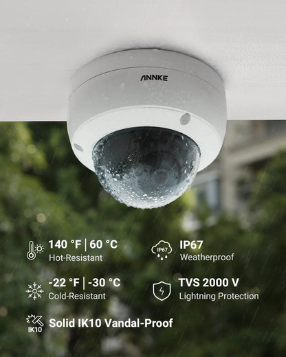 Dome Beveiligingscamera – IP Camera – Vandaalbestendige Camera – Surveillance Camera – PoE Camera – 5MP Resolutie – IK10 Behuizing Met Audio Opname