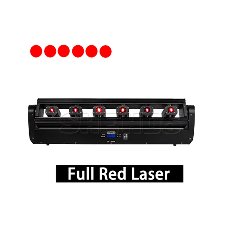RGB+RGB Moving Head Licht – RGB Beam Lichteffect – Stroboscoop Verlichting – Podiumverlichting – DJ Licht – 6x500mW Vermogen – Precisie Bewegingsmotor