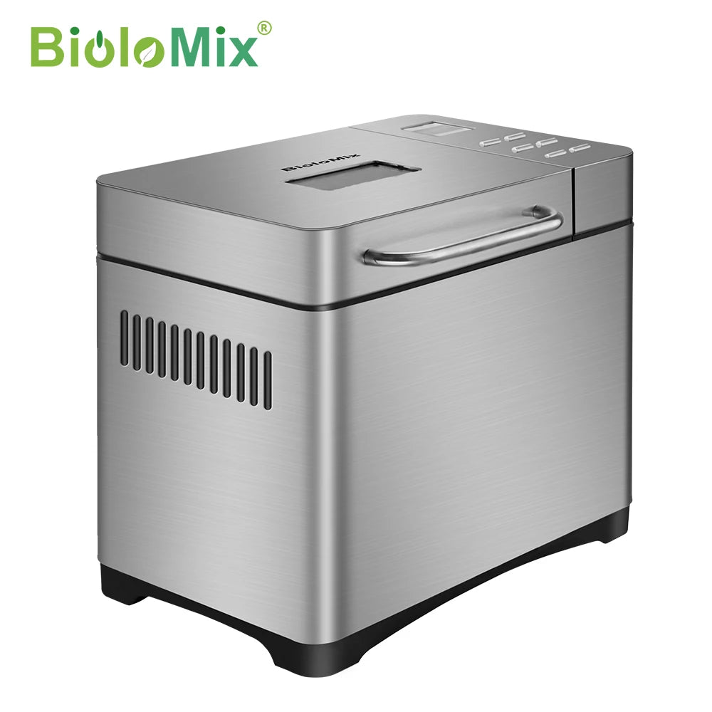 BioloMix - Bread Maker - Bread Machine - Oven - 650W - 1KG 19-in-1 Automatic Bread Maker - Stainless Steel