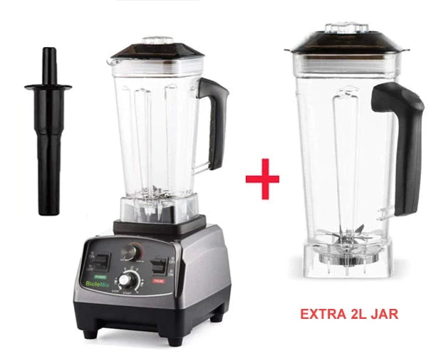 Blender - Smoothie Maker - Blender Smoothie - Foodprocessor - 2200W - 2L - BPA-vrije - Zes Mesbladen - Ice Crusher - met Extra Pot