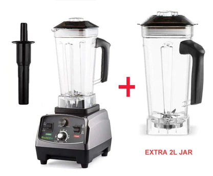 Blender - Smoothie Maker - Blender Smoothie - Foodprocessor - 2200W - 2L - BPA-vrije - Zes Mesbladen - Ice Crusher - met Extra Pot