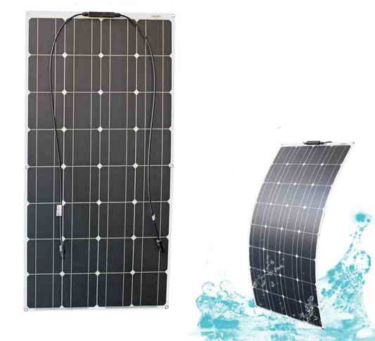 Zonnepaneel - Zonnepanelen - Monokristallijne - Flexibel - Buigzaam - Waterdicht - Lichtgewicht - 100W - 1stuk -Zonnebatterij - 10A Regelaar - voor Dak - Boot - Caravan