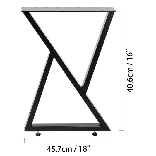 Tafelpoten - Tafel - Tafellopers - Industriële - Verstelbare - Metalen Meubelpoten - Antislip Stalen Poten voor Bureau of Salontafel - 16x18 inch - Set van 2