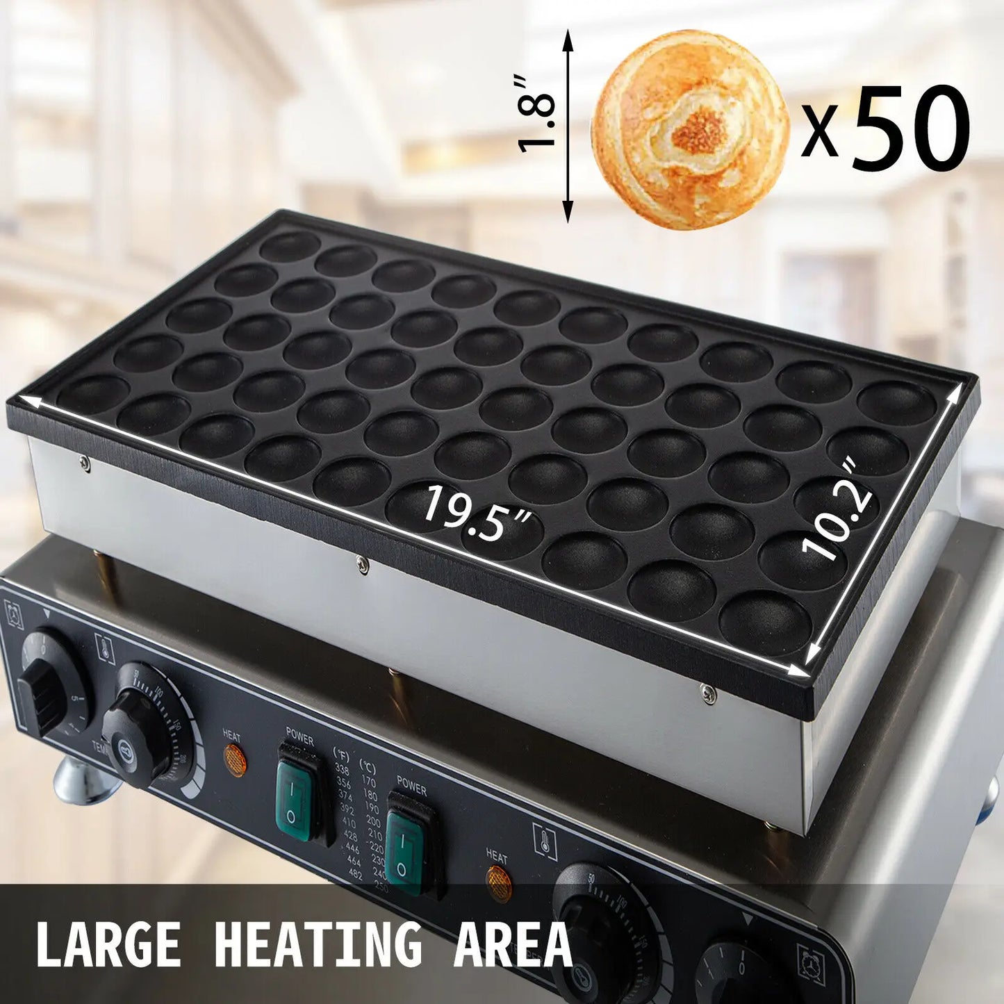 Poffertjesmaker - Poffertjespan - Poffertjespan Inductie - Poffertjespan Elektrisch - Wafelijzer - Wafelmaker - 50 Stuks Wafel- en Dorayaki Machine voor Perfecte Snacks