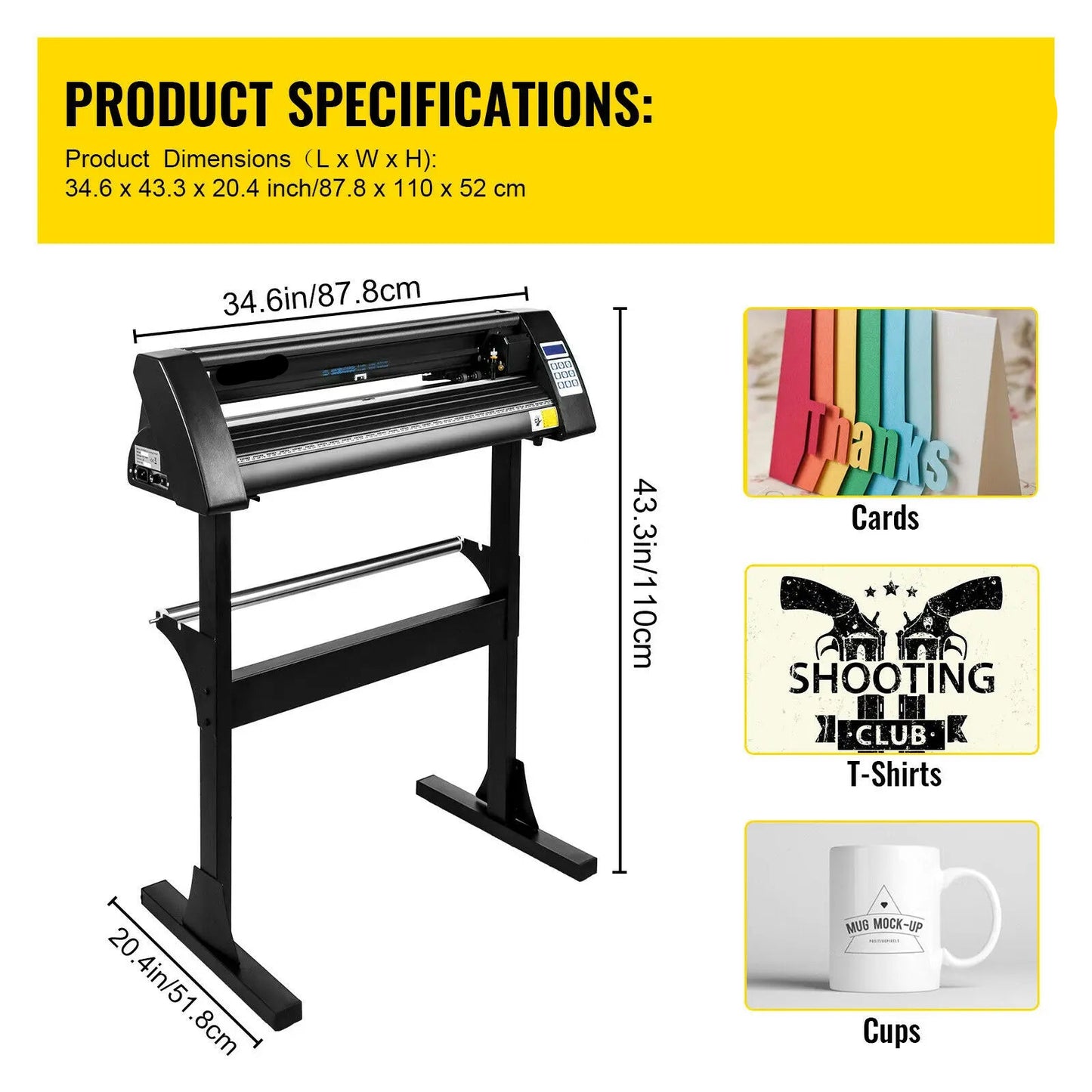 Snijmachines - Vinyl Cutter Plotter - Graveermachine - met LCD Scherm - 28Inch - Snijplotter Machine - Vinylsnijder - Inclusief 3 Snijmessen, Handmatige Positionering en Sign-Software