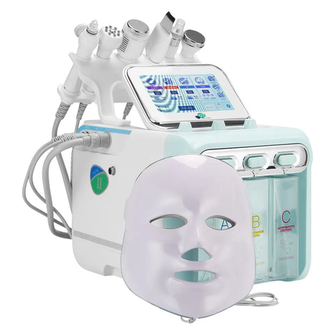 Hydrafacial Machine - 220V - 7 in 1 - Kunststof - EU-stekker - Elektrisch - Huidverzorgingsapparaat - Professionele behandelingen - Wit