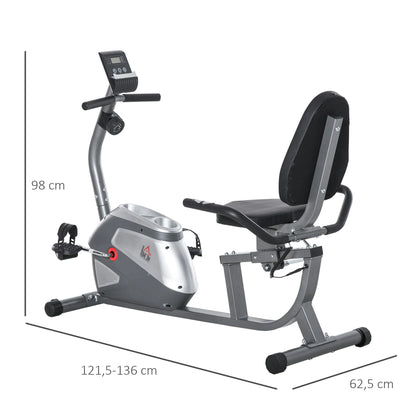 Ligfiets Hometrainer – Ergometer Fiets – Fitnessfiets – Trainingsfiets – Recumbent Bike – Verstelbaar Zitje Met Rugsteun – 8 Niveaus Magnetische Weerstand - QUORE
