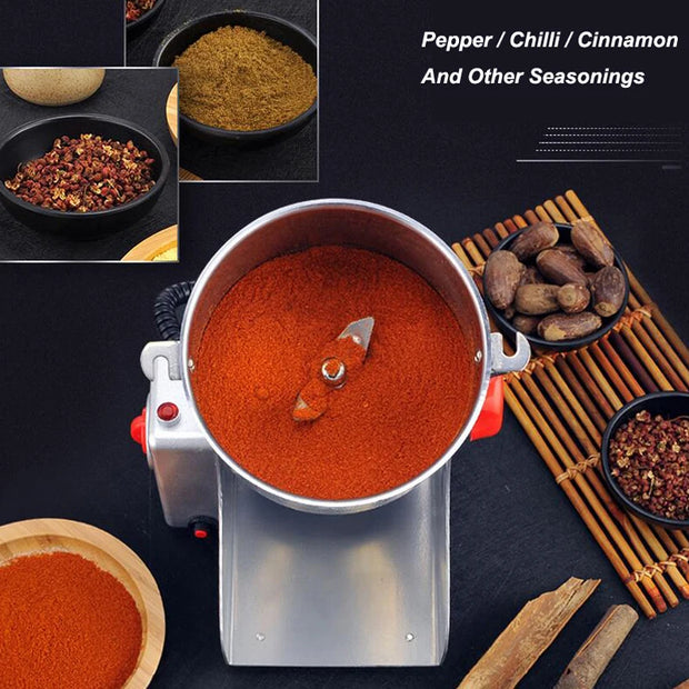 Elektrische kruidenmolen - 3000W - Elektrische graanmolen - Grinder - Kruidenmolen - Kruidenmolen - Koffiezetapparaat - Graankruidenmolen - Tarwemenger - Droge voedselmolen - 800G - Roestvrij staal