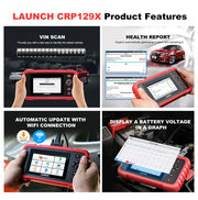 OBD2-scanner - Diagnosecomputer - Slimme diagnosetool - Foutverwijdering -  Professionele tool - Automatische codelezer - TMPS-autoscanner - Zwart