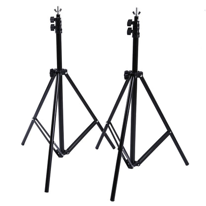 Lacyfans- Achterdoek Stand Kit - 200x200cm - Fotografie Achterdoek Stand Verstelbaar - Fotografie Achtergronden - Aluminium - Zwart - QUORE
