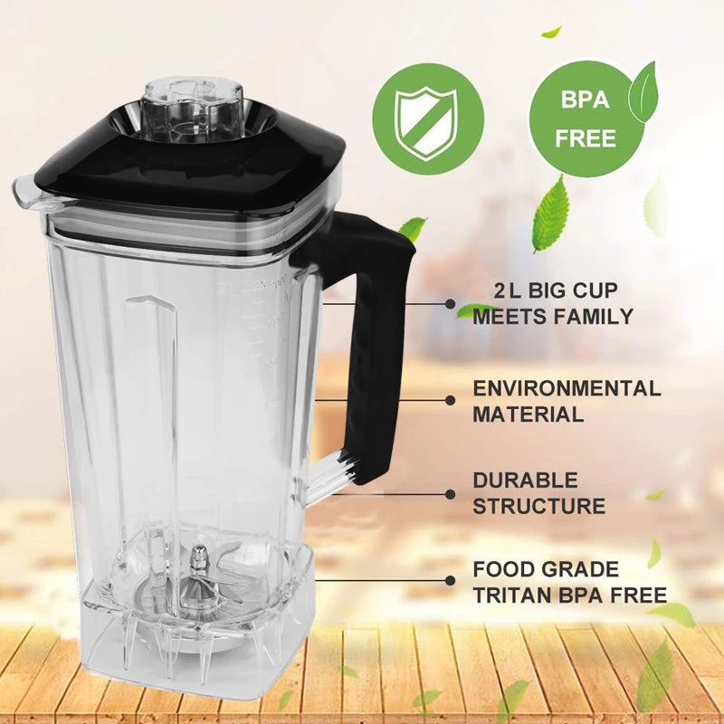 Blender - Blender Smoothie - Smoothie Maker - Foodprocessor - 2200W - Soepmaker - met Timer - 2L BPA-vrije Mengkan - Met Extra Pot - QUORE