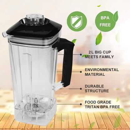 Blender - Blender Smoothie - Smoothie Maker - Foodprocessor - 2200W - Soepmaker - met Timer - 2L BPA-vrije Mengkan - Met Extra Pot - QUORE