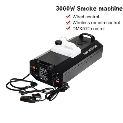 Rookmachine – Mistgenerator – Fogmachine – Podiumrookmachine – Rookmachine met Afstandsbediening – 3000W Vermogen – 12 Meter Spuitafstand – EU Plug - QUORE