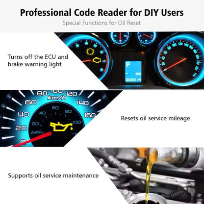 OBD2 Scanner - Diagnostic Computer - Smart Diagnostic Tool - Error Removal - OBD2 Scanner - Car Diagnostic Tool - OBD2, EOBD, Code Reader, Engine, ABS, Airbag, Transmission - 2.8 TFT Color Display - Red