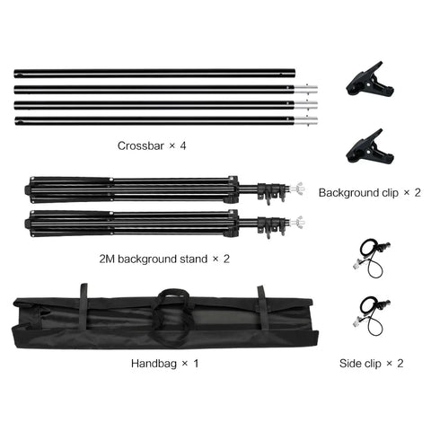 SH Background Stand Support System Photography Studio Backdrop Kit Holder with Carry Bag for Muslins Backdrops,Paper and Canvas