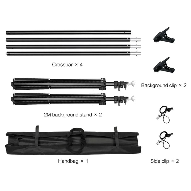 SH Background Stand Support System Photography Studio Backdrop Kit Holder with Carry Bag for Muslins Backdrops,Paper and Canvas
