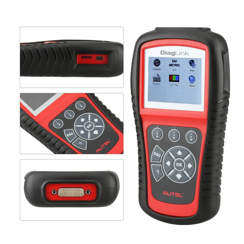 OBD2 Scanner - Diagnostic Computer - Smart Diagnostic Tool - Error Removal - OBD2 Scanner - Car Diagnostic Tool - OBD2, EOBD, Code Reader, Engine, ABS, Airbag, Transmission - 2.8 TFT Color Display - Red