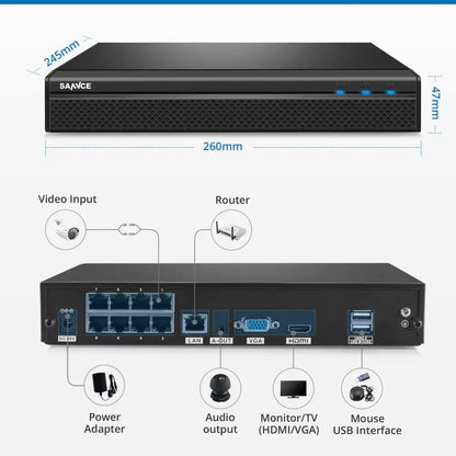 Beveiligingssysteem – Bewakingscamera Set – CCTV Camera – Security Camera – 4x 3MP HD Camera’s – PoE Installatie – Nachtzicht 30 Meter – Weerbestendig IP66 - Geen ingebouwde HDD
