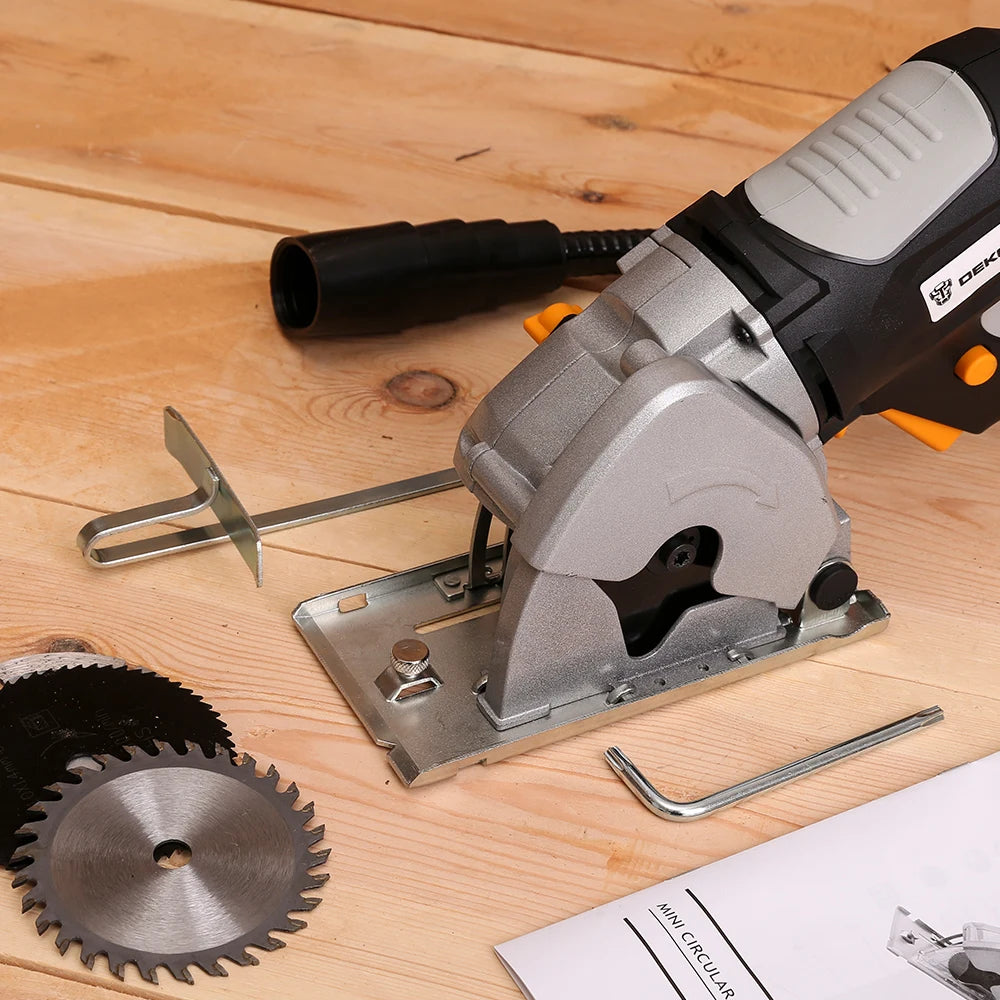 Deko - DKMS85Q2 - Cirkelzaag - 230V - 600W - 50Hz - 7000rpm - Zaagcapaciteit 85mm - Parallelgeleider - Ergonomische handgreep - Cirkelzaagmachine - QUORE