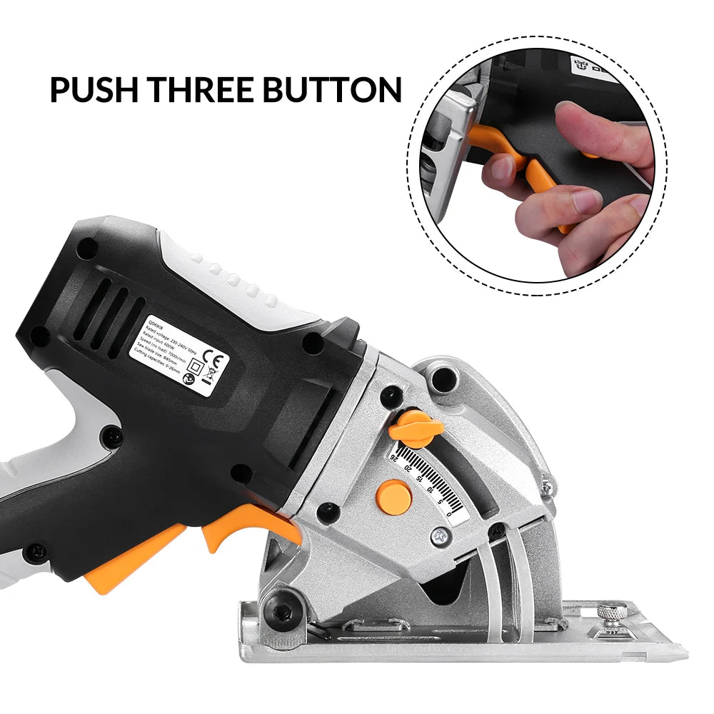 Deko - DKMS85Q2 - Cirkelzaag - 230V - 600W - 50Hz - 7000rpm - Zaagcapaciteit 85mm - Parallelgeleider - Ergonomische handgreep - Cirkelzaagmachine - QUORE