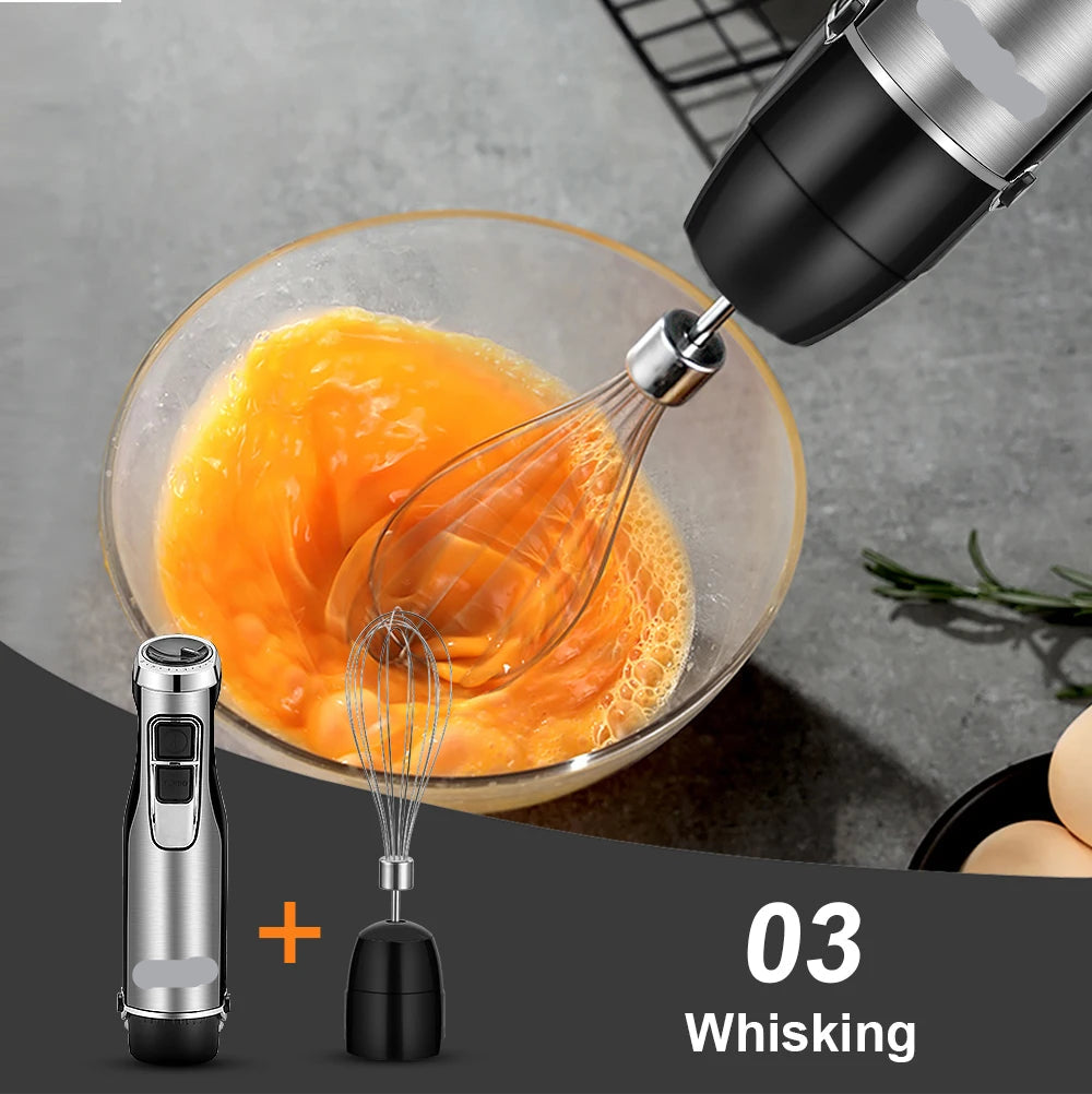 4-in-1 Krachtige Staafmixer –  Staafmixer set - Blender - Hakmolen & Smoothiebeker - 1200W - Hand Blender