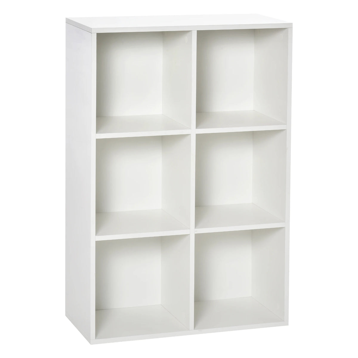 Boekenkasten - Boekenplank - Wandplank - Boekenplank - Opbergrek Organizer - 65,5x30x97,5 cm - 3-niveau - 6 Opbergvakken - voor slaapkamer kantoor - Wit - QUORE