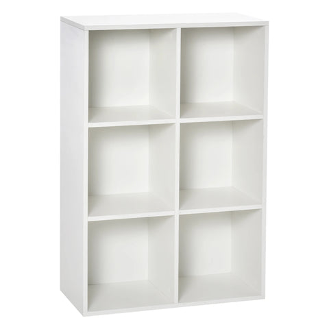 Boekenkasten - Boekenplank - Wandplank - Boekenplank - Opbergrek Organizer - 65,5x30x97,5 cm - 3-niveau - 6 Opbergvakken - voor slaapkamer kantoor - Wit
