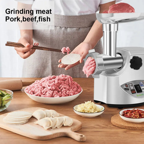 Meat grinder - Electric meat grinder - Sausage grinder - Food processor - 3000W - 220V - 1.2 kg - Silver