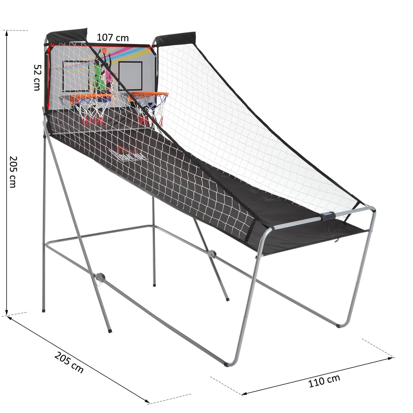 Draagbare Basketbalset – Basketbalring – Basketbalbord – Basketbalspel – Basketbalstandaard – Inclusief Elektronisch Scorebord – Stevig Stalen Frame - QUORE