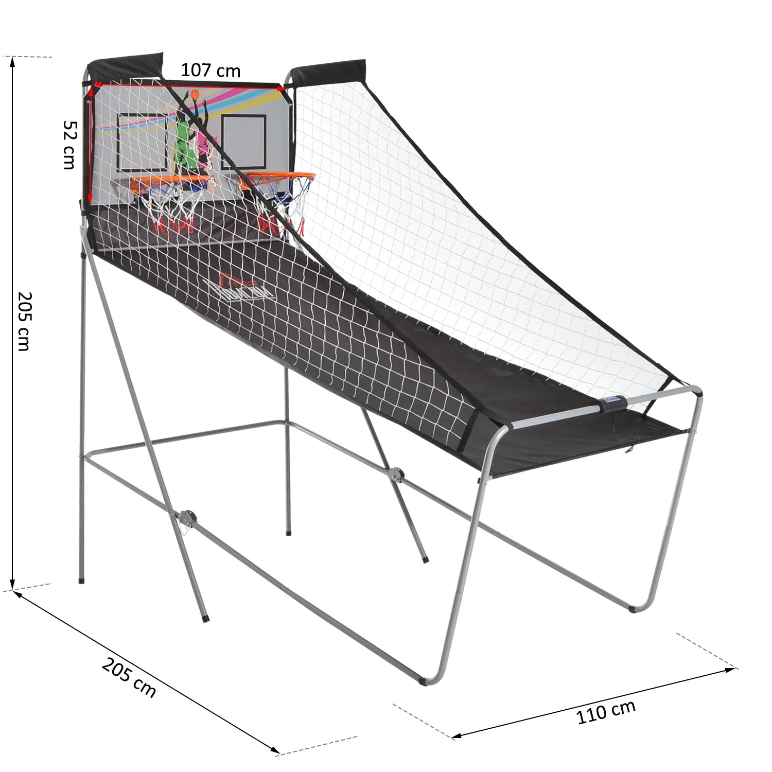 Draagbare Basketbalset – Basketbalring – Basketbalbord – Basketbalspel – Basketbalstandaard – Inclusief Elektronisch Scorebord – Stevig Stalen Frame - QUORE