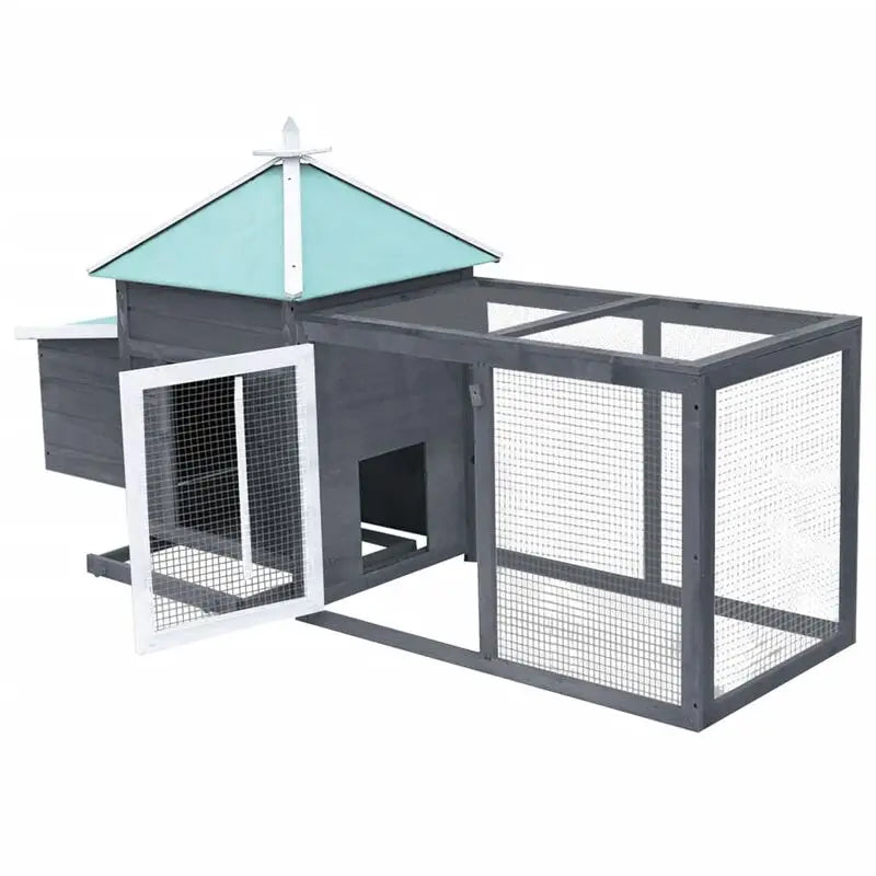 Kippenhok - Kippenren - Kippenhokken - Inloop Kippenren - Waterdicht Dak - 193x68x104cm - Houten Buitenhok - voor Pluimvee - Roodbruin