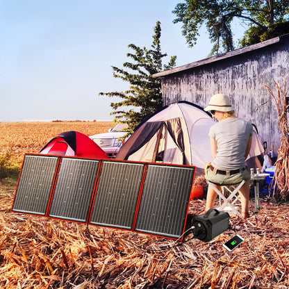 Zonnepaneel – Draagbaar – Opvouwbaar – Flexibel – Outdoor – 200 Watt Vermogen – Monokristallijn Silicium - QUORE