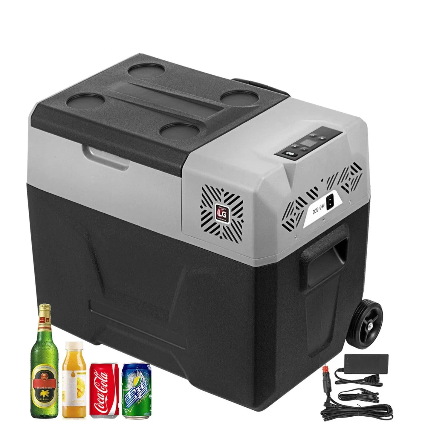 Koelkast - Minikoelkast - Minifridge - Minikoelkast voor drankjes - kleine koelkast - Koelkasten - 42Qt 40L - 12/24V DC 240V - Ijsvak voor Camping, Picknick - QUORE