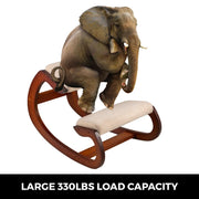 Rocking Chair Adults - Rocking Chairs - Ergonomic Rocking Chair - Kneeling Chair - Ergonomic Kneeling Chair - Office Chair - Correct Posture - with Thick Cushion - White Oak Frame