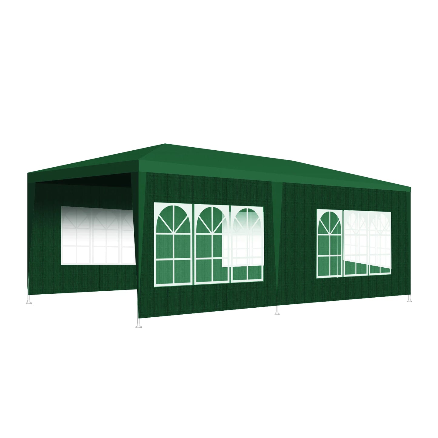 Partytent – Tuin Tent – Waterdichte Tent – Outdoor Tent –  Kampeertent – Tuinent – Weerbestendig PE-Materiaal – Stevig Metalen Frame – 3 x 6 m - Groen