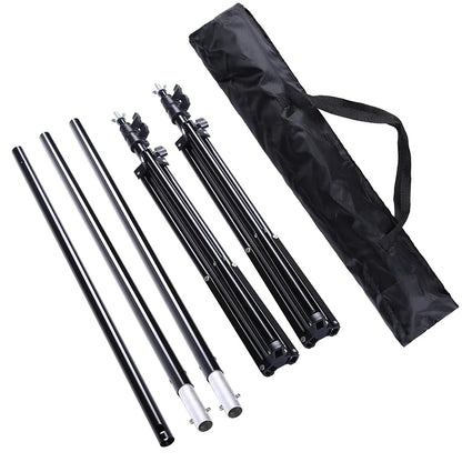 Lacyfans- Achterdoek Stand Kit - 200x200cm - Fotografie Achterdoek Stand Verstelbaar - Fotografie Achtergronden - Aluminium - Zwart - QUORE
