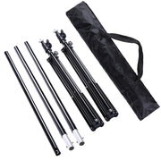 Lacyfans- Achterdoek Stand Kit - 200x200cm - Fotografie Achterdoek Stand Verstelbaar - Fotografie Achtergronden - Aluminium - Zwart