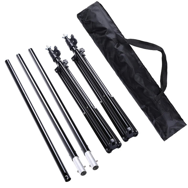 Lacyfans- Achterdoek Stand Kit - 200x200cm - Fotografie Achterdoek Stand Verstelbaar - Fotografie Achtergronden - Aluminium - Zwart